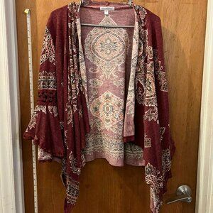 Size 2X - Roomates - Maroon Wrap w/Bell Sleeves